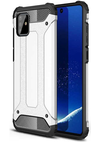 - Samsung Galaxy A81 (Note 10 Lite) - Kılıf Çift Katman Zırh Tank Crash Military Kapak - Gri - T11326