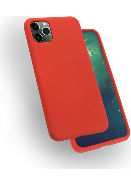 - Apple iPhone 11 Pro - Kılıf Soft Prüzsüz Renkli Silk Silikon - Kırmızı