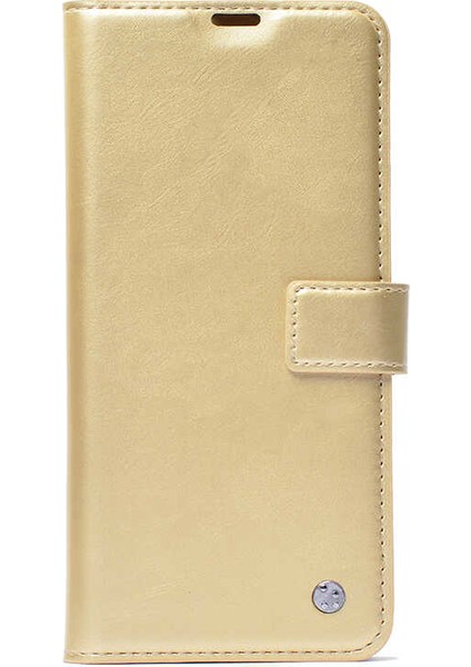 - Samsung Galaxy S20 - Kılıf 360 Full Koruma Kapakli Kartlikli Kart Bölmeli Cüzdan Kilif - Gold - T12848