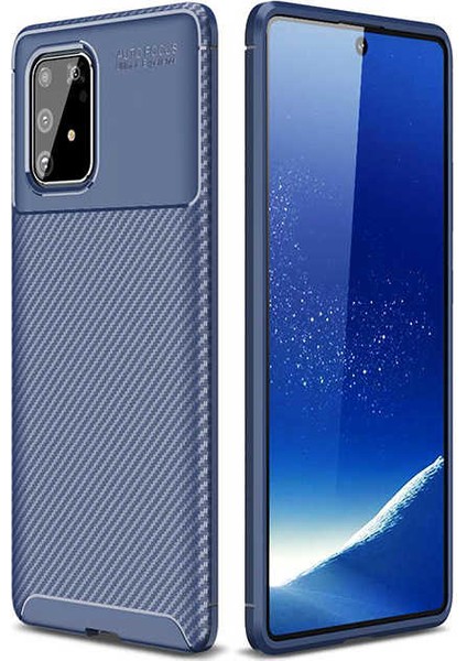 - Samsung Galaxy A91 (S10 Lite) - Kılıf Auto Focus Karbon Negro Silikon Kapak - Lacivert