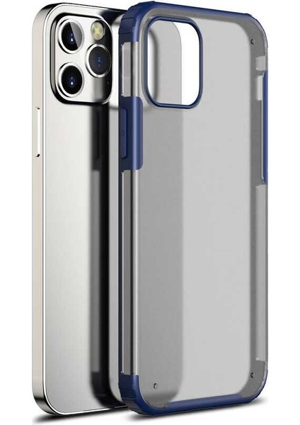 - Apple iPhone 12 Pro - Kılıf Koruyucu Sert Volks Kapak - Lacivert