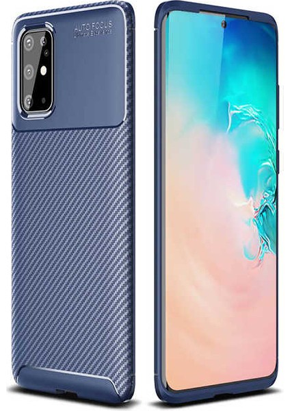 - Samsung Galaxy S20 Plus - Kılıf Auto Focus Karbon Negro Silikon Kapak - Lacivert - T11775