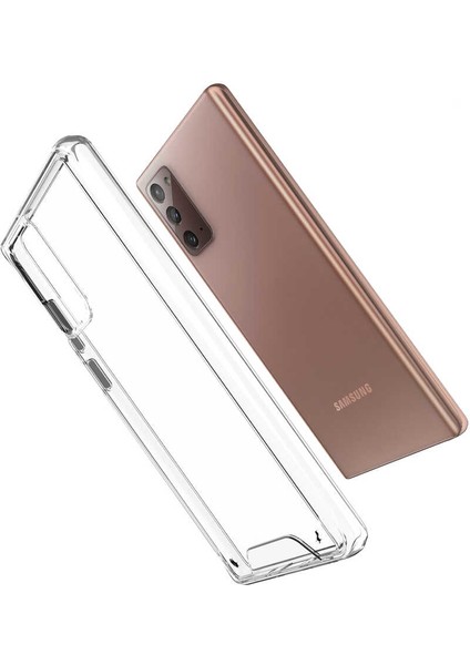 noktaks - Samsung Galaxy Note 20 - Kılıf Şeffaf Sert Koruyucu Gard Silikon - T14615