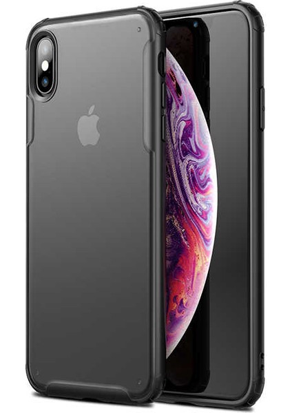 - Apple iPhone X - Kılıf Koruyucu Sert Volks Kapak - Siyah