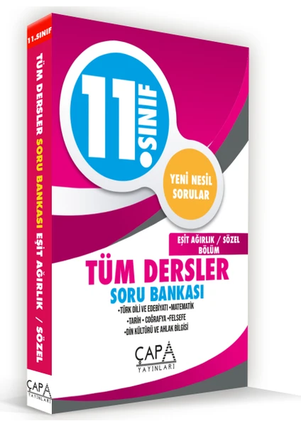 Çapa Yayınları 11. Sınıf Eşit Ağırlık - Sözel Tüm Dersler Soru Bankası