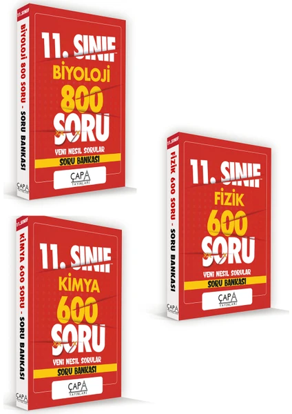 Çapa Yayınları 11. Sınıf Fizik Kimya Biyoloji Seti 3 Kitap