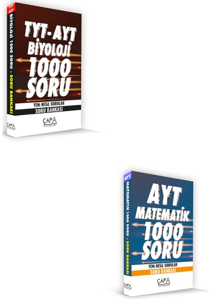 Çap Yayınları AYT Matematik ve Biyoloji Soru Bankası Seti 2 Kitap