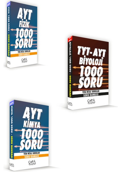 Çap Yayınları AYT Fizik - Kimya - Biyoloji Seti 3 Kitap