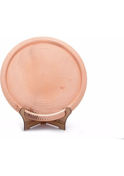 Bakır Tepsi 25 cm. Iki Kişilik Rose Renk El İşçiliği