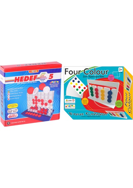 Hedef 5 Zeka Akıl ve Strateji Oyunu&Four Colour-Montessori Zeka Oyunu-Rubik Abaküs (İki Oyun Bir Arada)