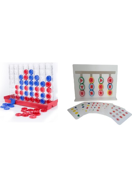Hedef 5 Zeka Akıl ve Strateji Oyunu&Four Colour-Montessori Zeka Oyunu-Rubik Abaküs (İki Oyun Bir Arada)