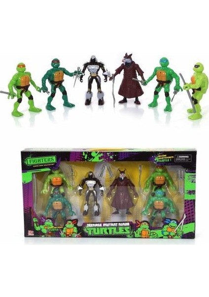 Ninja Turtles Ninja Kaplumbağalar Figür Oyuncak 6 Figür 14 Parça