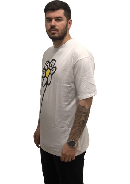 Ultra Hafif Bol Kesim Oversize Dirsek Kol Sırt Göğüs Baskılı Pamuk Erkek Tşört fiyatları