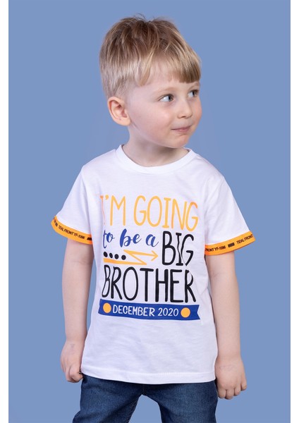 Toontoy Erkek Çocuk Kolları Neon Şerit Detaylı Baskılı Tişört