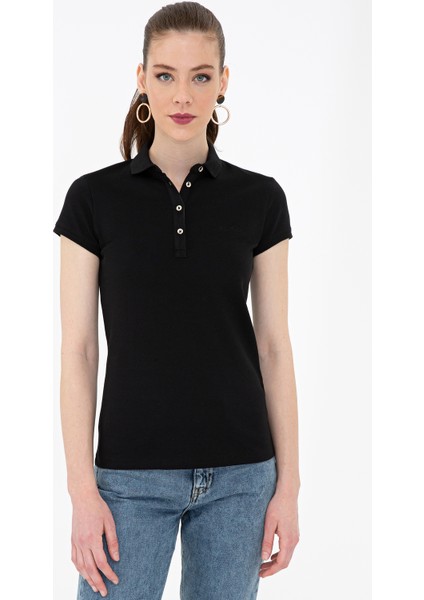Kadın Siyah Slim Fit Tişört 50243079-VR046 modelleri