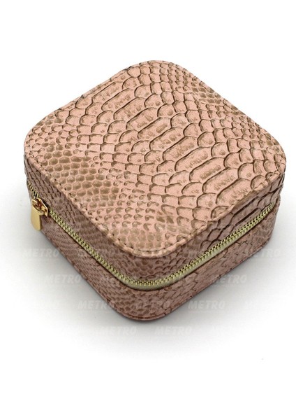 Krokodil Küçük Boy Fermuarlı Takı Kutusu Açık Pembe fiyatları