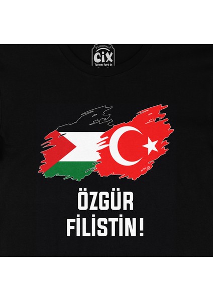 Özgür Filistin Siyah Tişört