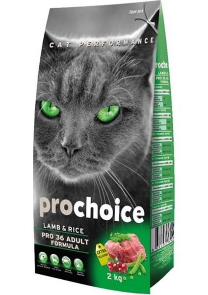 Pro Choice Pro 36 Yetişkin Kuzu Etli Kedi Kuru Maması 2 kg