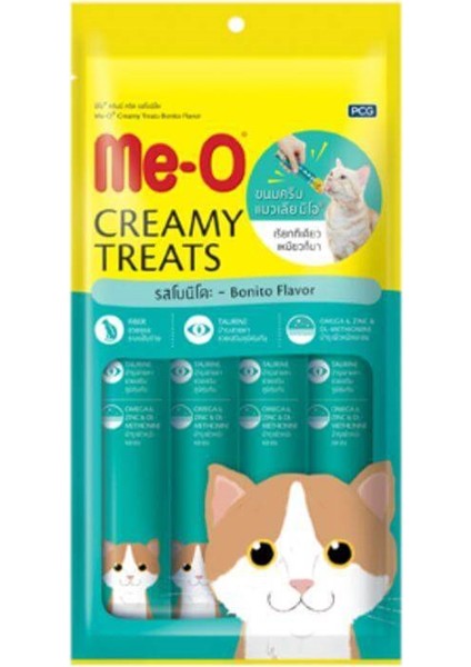 Me-O Creamy Çizgili Orkinos Balıklı Kedi Ödülü 4X15 gr