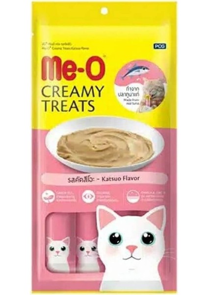 Me-O Creamy Çizgili Orkinos Balıklı Kedi Ödülü 4X15 gr