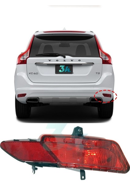 Volvo XC60 Arka Tampon Reflektör Sis Farı Sağ 2014 2015 2017