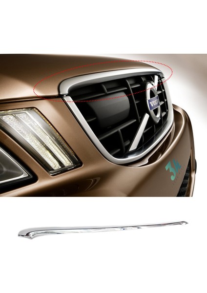 Volvo XC60 Kaput Uç Krom Nikelajı Çıtası 2009 2010 2011 2012 2013 indirimleri