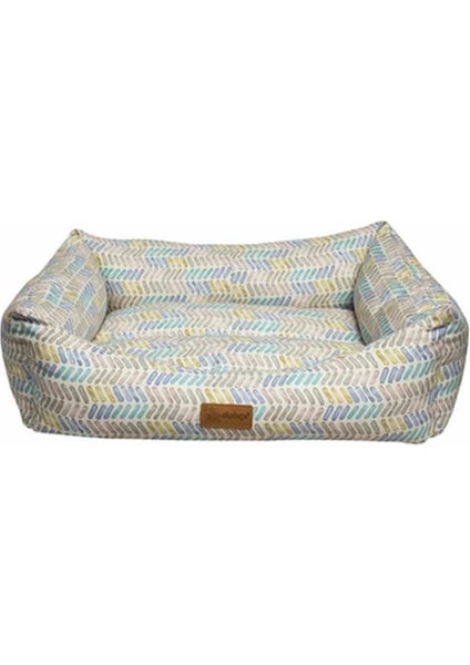Makaron Dikdörtgen Yatak VR12 Mavi Kısa Çizgili (Xl) 95X70X22H cm