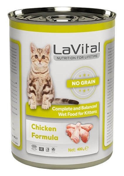 Lavital Kitten Tahılsız Tavuklu Yavru Kedi Konservesi 400 gr