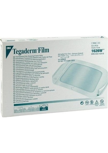 50 Adet 3m Tegaderm 1626W Şeffaf Pu Yara Örtusu Su Geçirmez 10CMX12CM