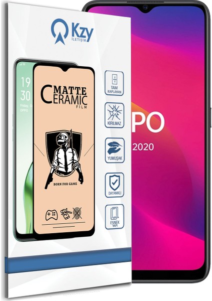 Oppo A5 2020 Tam Kaplayan Mat Seramik Nano Esnek Ekran Koruyucu Cam