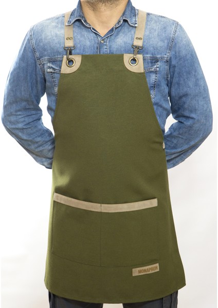 Özel Tasarım Barista Ahşap Seramik Kuaför Önlük 15 Bellini Yeşil modelleri