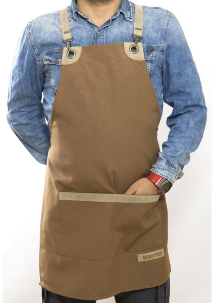 Özel Tasarım Barista Ahşap Seramik Kuaför Önlük 15B Bellini Kahverengi fiyatları