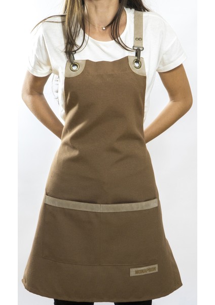 Özel Tasarım Barista Ahşap Seramik Kuaför Önlük 15B Bellini Kahverengi modelleri