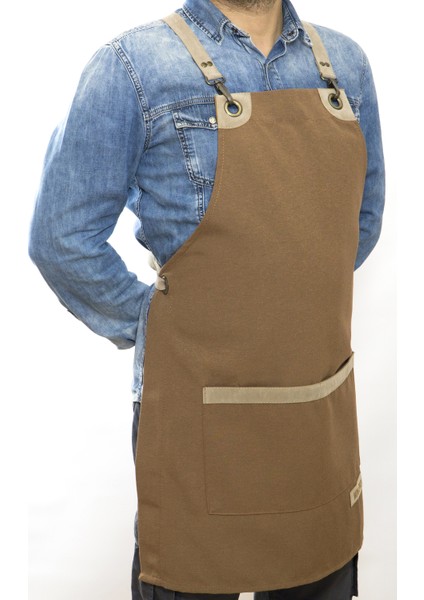 Özel Tasarım Barista Ahşap Seramik Kuaför Önlük 15B Bellini Kahverengi fırsatları