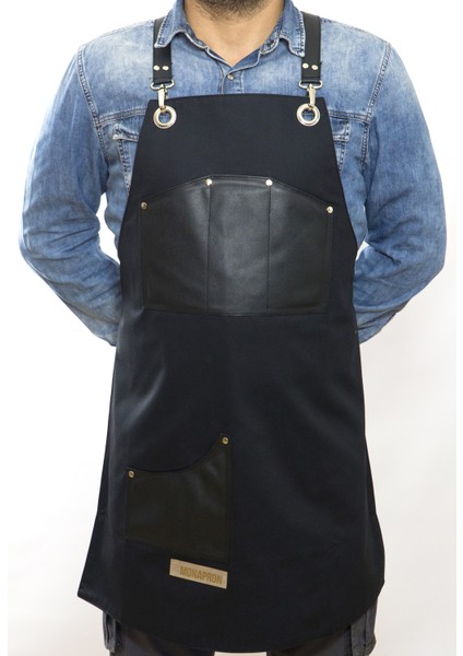 Özel Tasarım Barista Ahşap Seramik Kuaför Önlük 20 Giotto Siyah modelleri