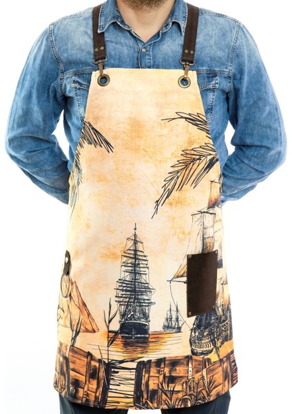 Özel Tasarım Barista Ahşap Seramik Kuaför Önlük 31 Donato Monapron