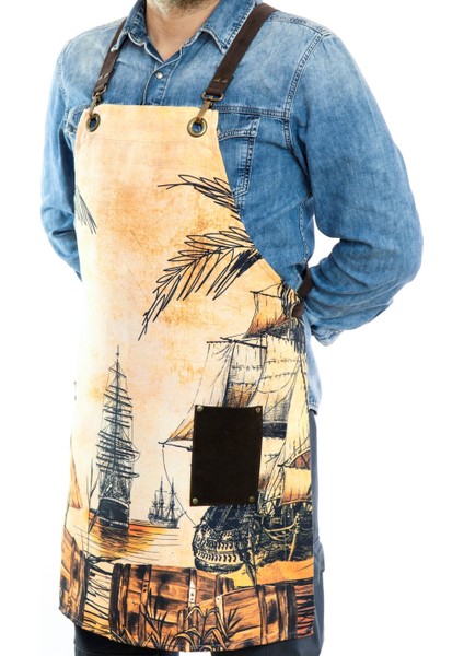 Özel Tasarım Barista Ahşap Seramik Kuaför Önlük 31 Donato Monapron modelleri