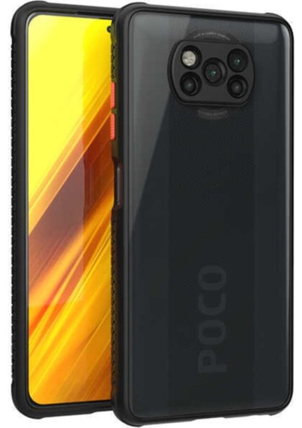 Xiaomi Poco X3 Kılıf Kamera ve Köşe Korumalı Aircolor Kapak - Siyah