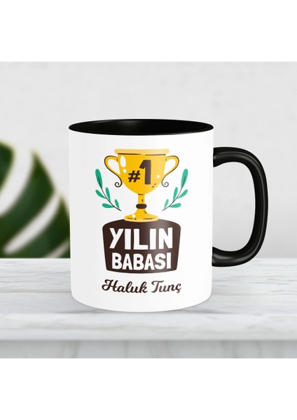 Kişiye Özel Hediye Isimli Babalar Günü Yılın Babası Baskılı Kupa Bardak