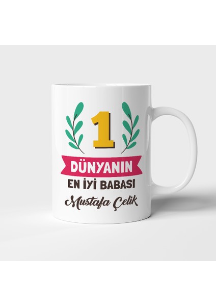 Kişiye Özel Hediye Isimli Babalar Günü En Iyi Baba Baskılı Kupa Bardak 06904
