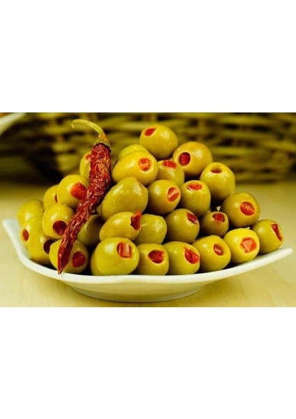 Yeşil Zeytin 1 kg Biberli (200-230)
