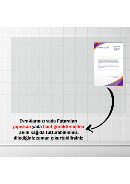 Pi Papers Akıllı Kağıt - 60x100 Cm Şeffaf 5 Adet, Not Belge Fotoğraf Tutucu Özellikli, Sihirli Inovatif Pano