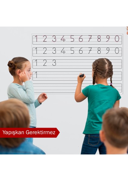 Rakam Yazma Çalışması - Yapışkansız Kendiliğinden Tutunan, Sihirli Pratik Akıllı Kağıt Yazı Tahtası