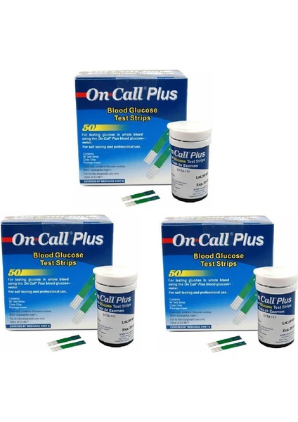 On Call Plus Ölçüm Stribi x 3 Kutu (150 Ölçüm)