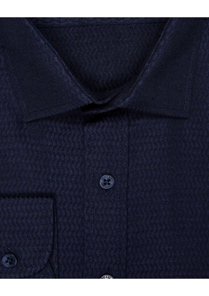 Slim Fit Armür Desenli Erkek Gömlek modelleri