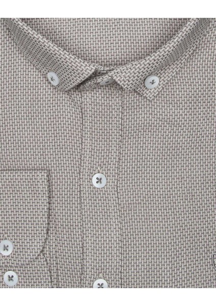 Slim Fit Armür Desenli Erkek Gömlek fırsatları