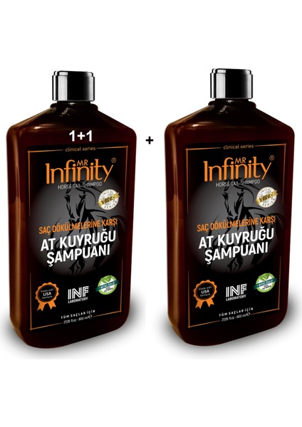 Mr Infinity At Kuyruğu Bitki Özlü Özel Saç Bakım Şampuanı 800 ML x 2 Adet-()
