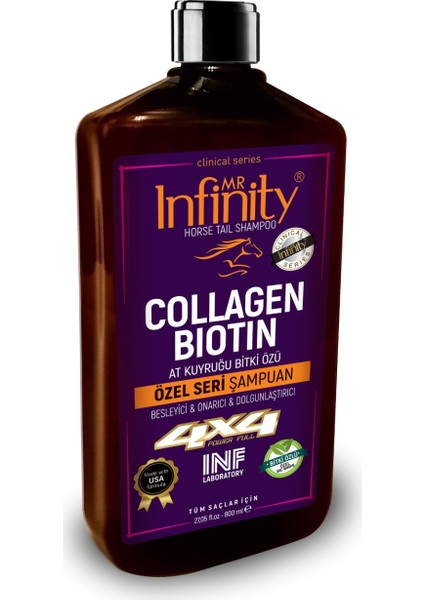 Mr Infinity Collagen & Biotin At Kuyruğu Bitki Özlü Saç Bakım Şampuanı 800 ml ( )