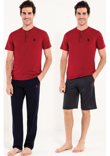 12005 3'Lü Pijama Takım Bordo