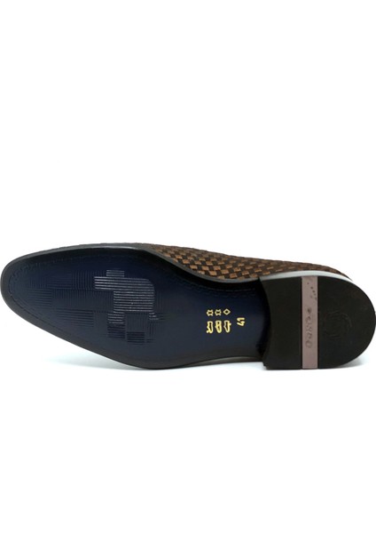 Nakışlı Kahverengi Klasik Erkek Ayakkabı 1305 indirimleri